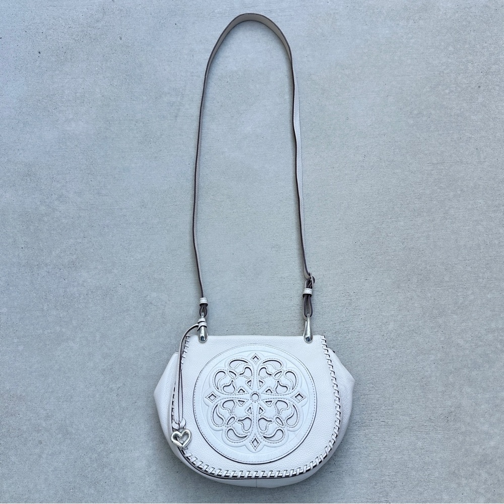 Brighton Gisella Saddle Crossbody Bag in Cream